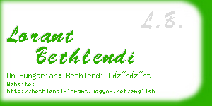 lorant bethlendi business card